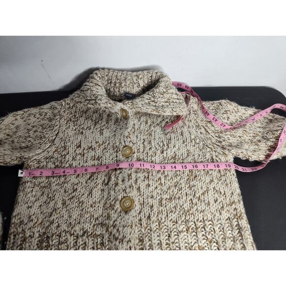 Vintage Gap Oversized Wool Knit Cardigan Women's L tan - Picture 8 of 9